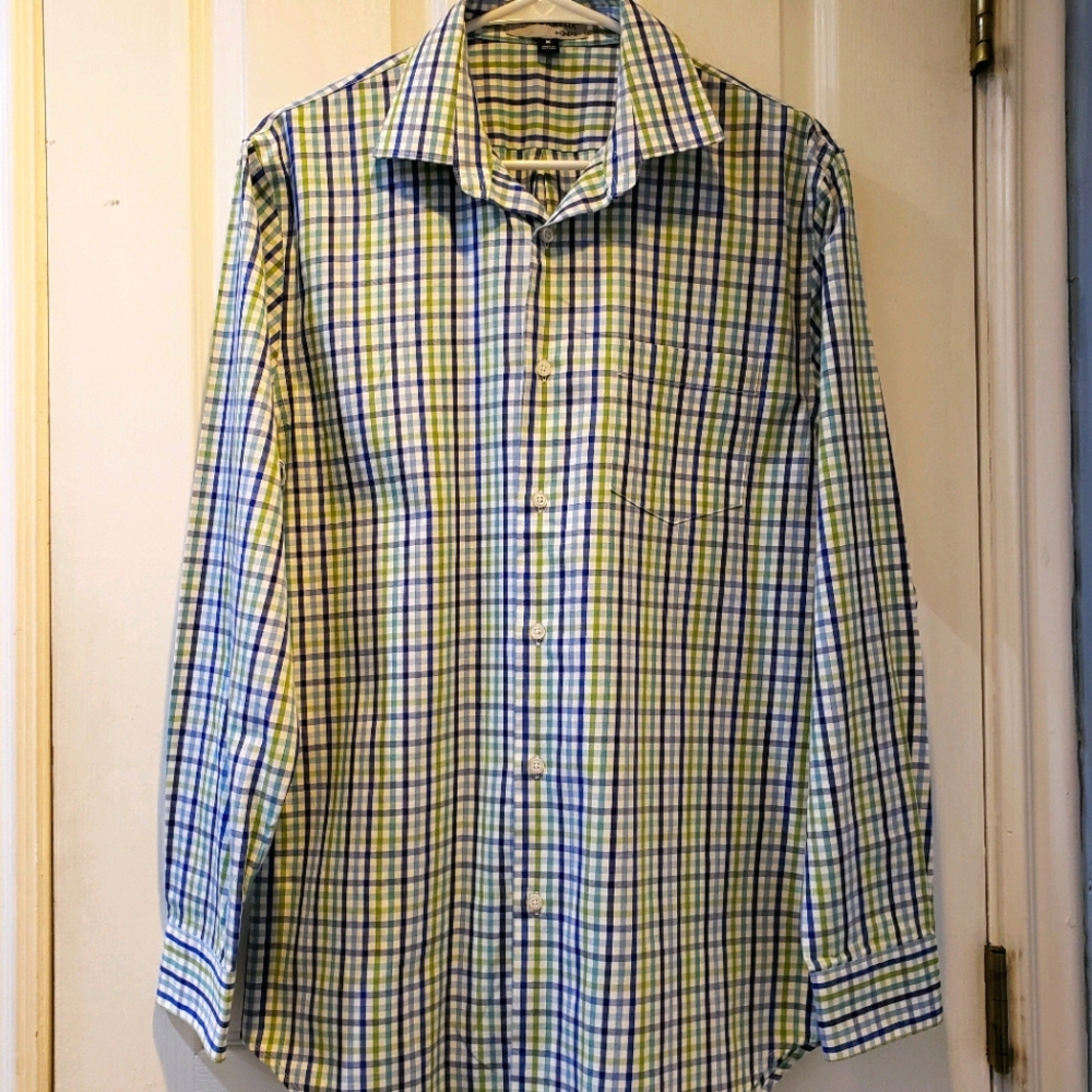 Men plaid button-down shirt NWOT